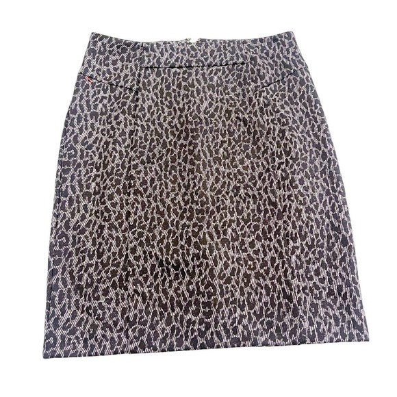 Michael Kors Black-Grey Leopard Patterned Skirt SZ06 - Picture 1 of 5